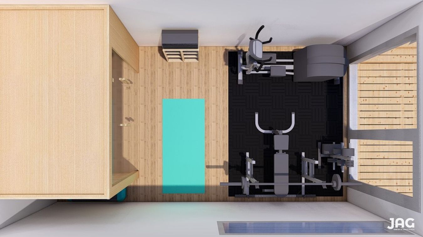 Petite salle de sport - vue de dessus